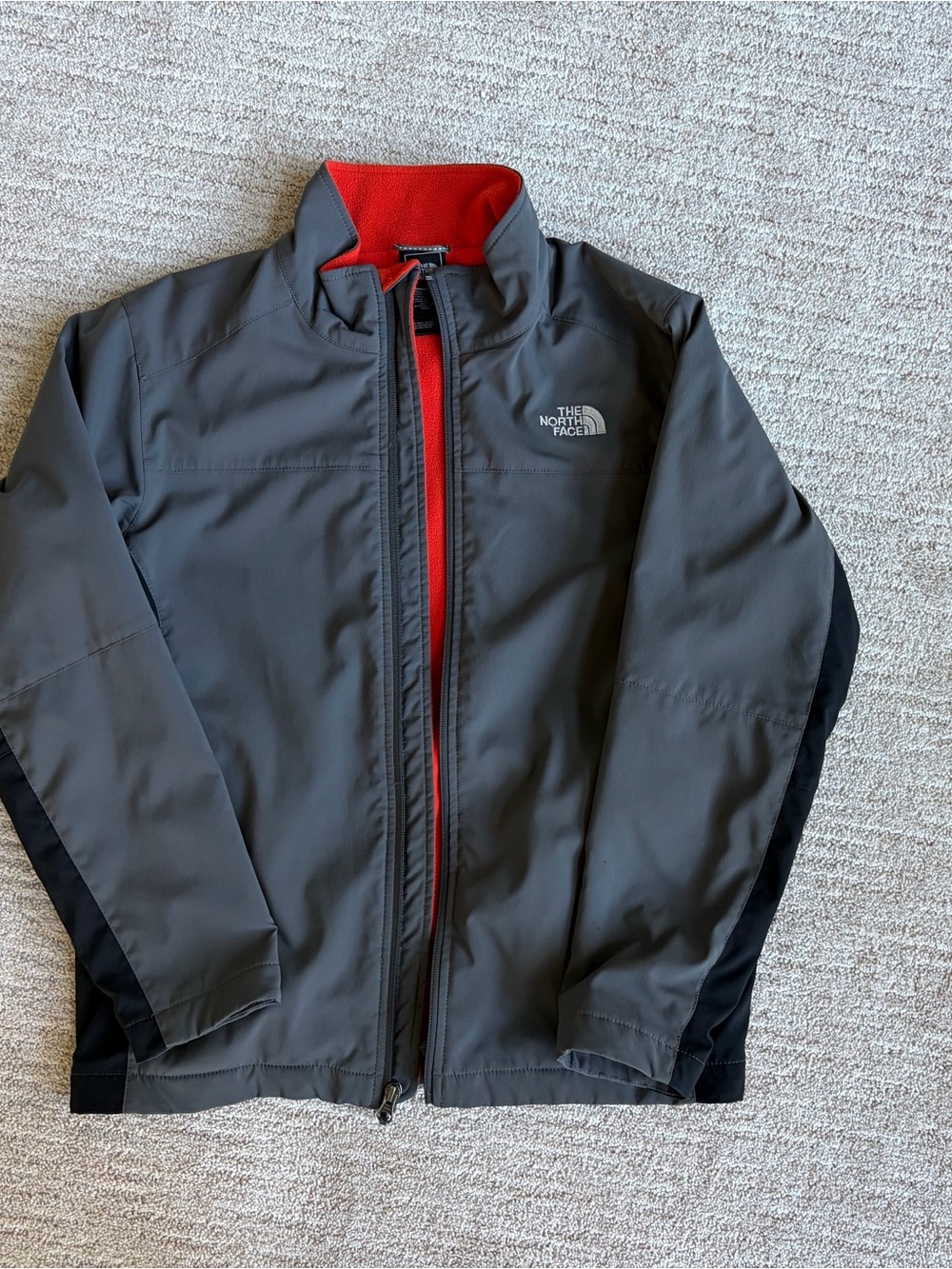 The North Face Boys Gray Jacket with Orange Lining